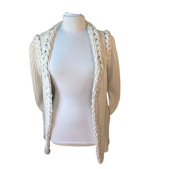 TIBI Cotton/Silk Braided Cardigan with Pockets!!!! Size Medium. Beautiful! - Picture 5 of 16